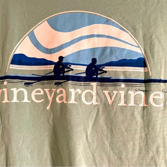 Vineyard vine long sleeve “kayak”, teal-size: XL - Picture 2 of 4